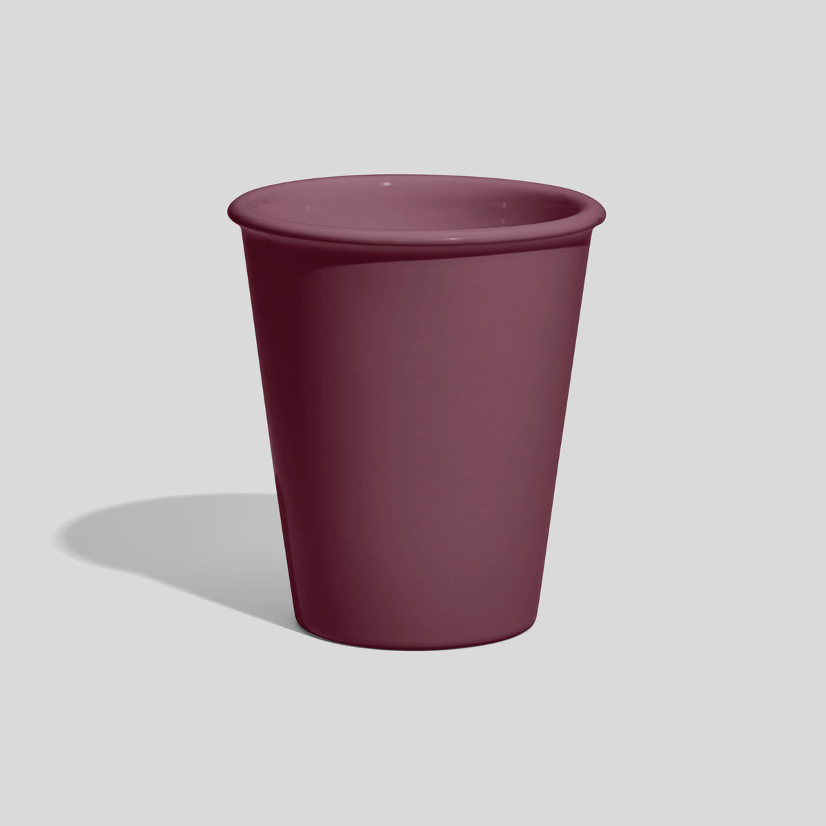 Konischer Keramikbecher 350 ml ohne Henkel mit Wulstrand – Mauve