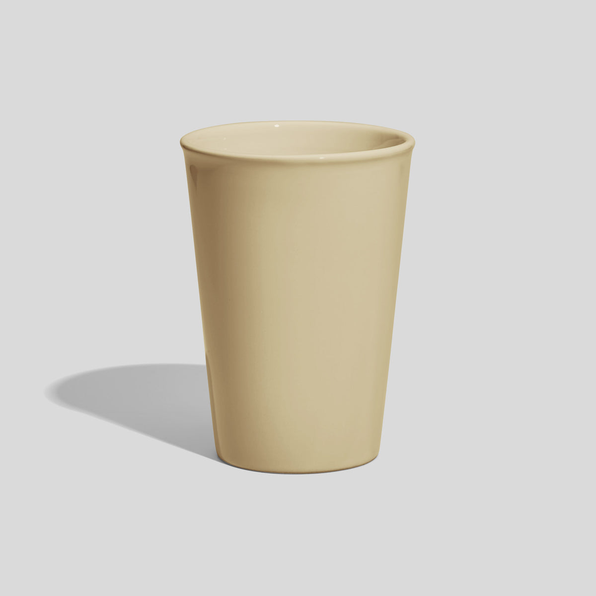Konischer Keramikbecher 380 ml ohne Henkel – Beige