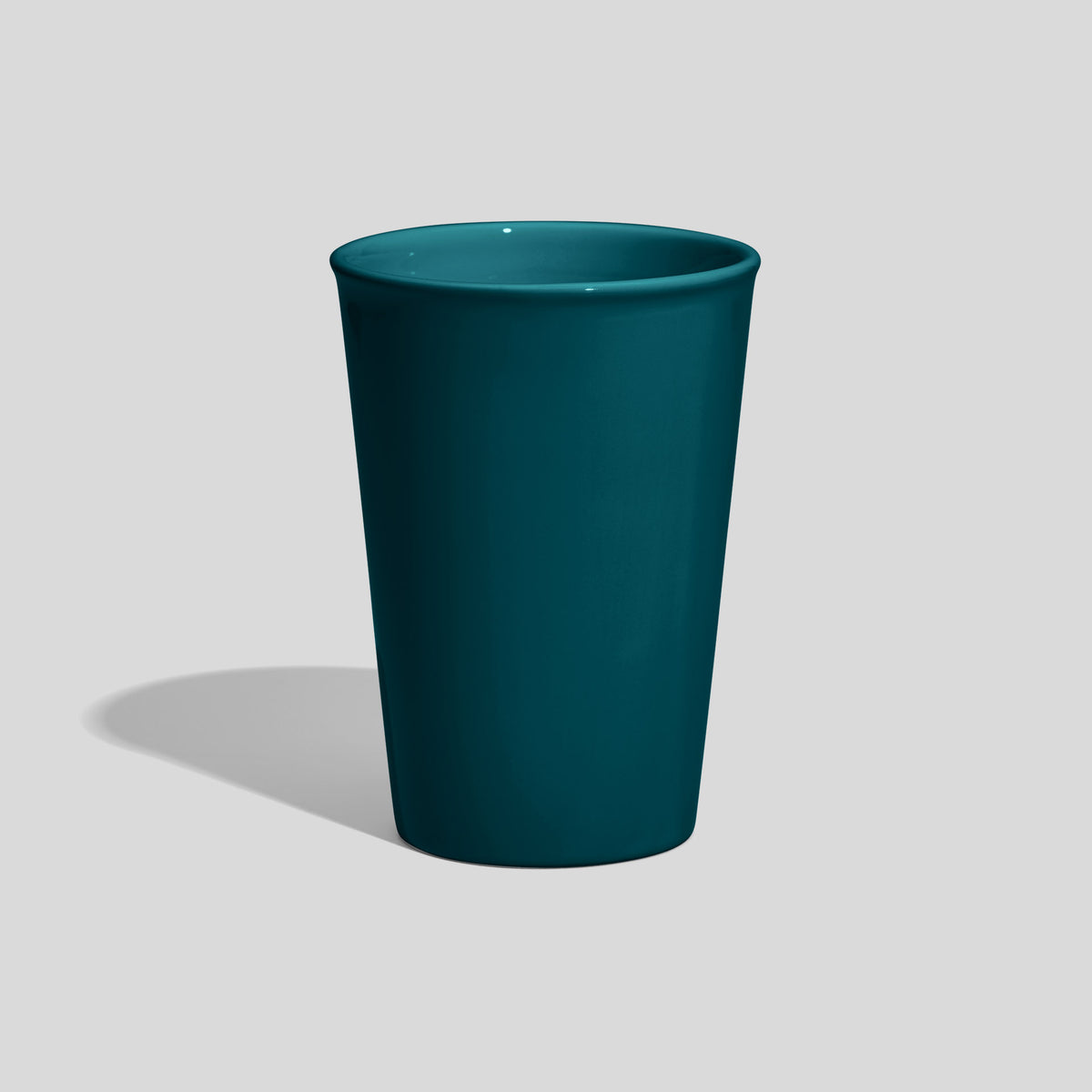 Konischer Keramikbecher 380 ml ohne Henkel – Petrol