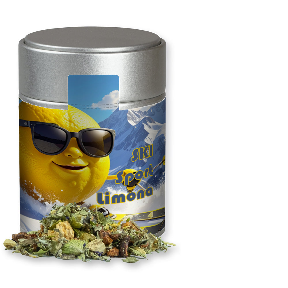 Kräutertee in der Metalldose Midi silber – Kräutertee Bergtee & Zitrus, ca. 40 g