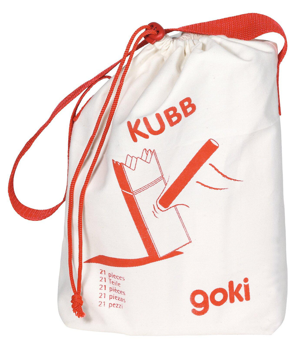 Kubb Wikingerspiel in kleiner Größe mit Baumwollbeutel – weitere Ansicht