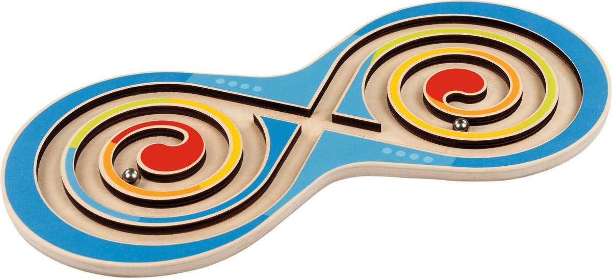 Kugelspiel Motorik Acht in Schleifenform aus Holz