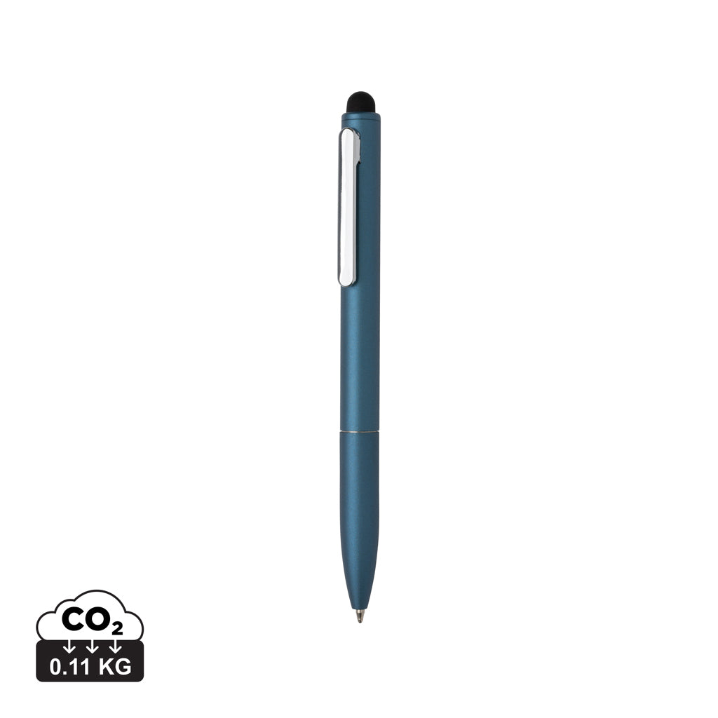 Kymi Stift mit Stylus aus RCS recyceltem Aluminum – Königsblau