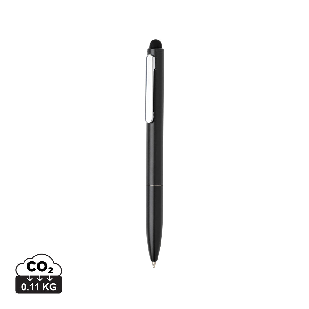 Kymi Stift mit Stylus aus RCS recyceltem Aluminum – schwarz