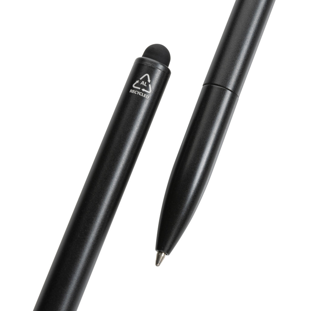 Kymi Stift mit Stylus aus RCS recyceltem Aluminum – schwarz