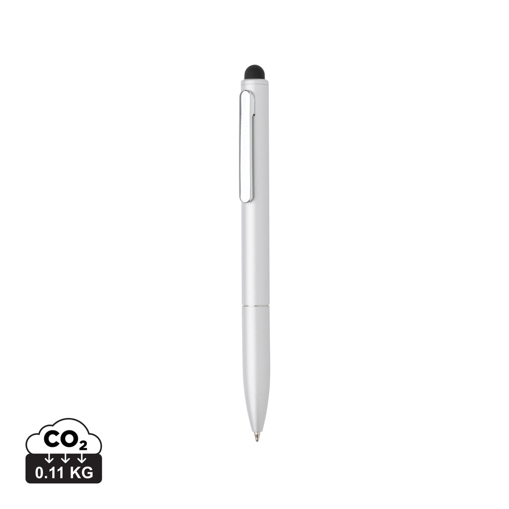 Kymi Stift mit Stylus aus RCS recyceltem Aluminum – silber