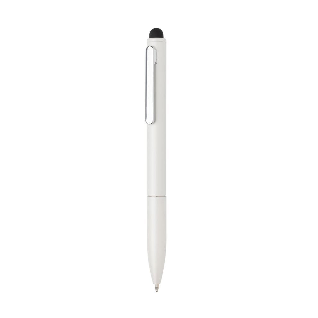 Kymi Stift mit Stylus aus RCS recyceltem Aluminum – weiß