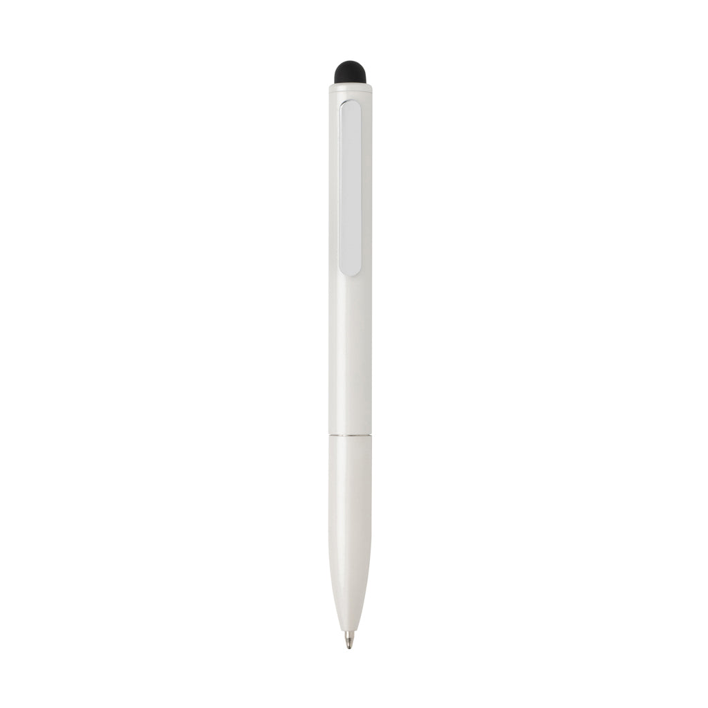 Kymi Stift mit Stylus aus RCS recyceltem Aluminum – weiß