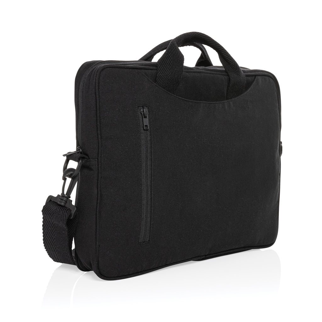 Laluka AWARE™ 15.4" Laptop-Tasche aus recycelter Baumwolle – schwarz