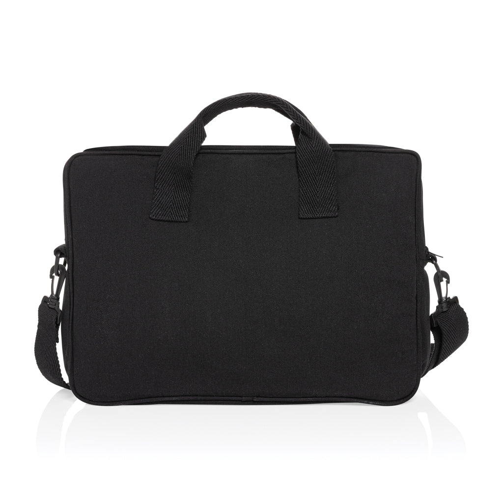 Laluka AWARE™ 15.4" Laptop-Tasche aus recycelter Baumwolle – schwarz