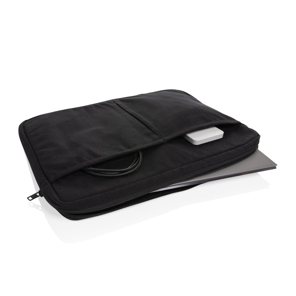 Laluka AWARE™ 15,6" Laptoptasche aus recycelter Baumwolle – schwarz