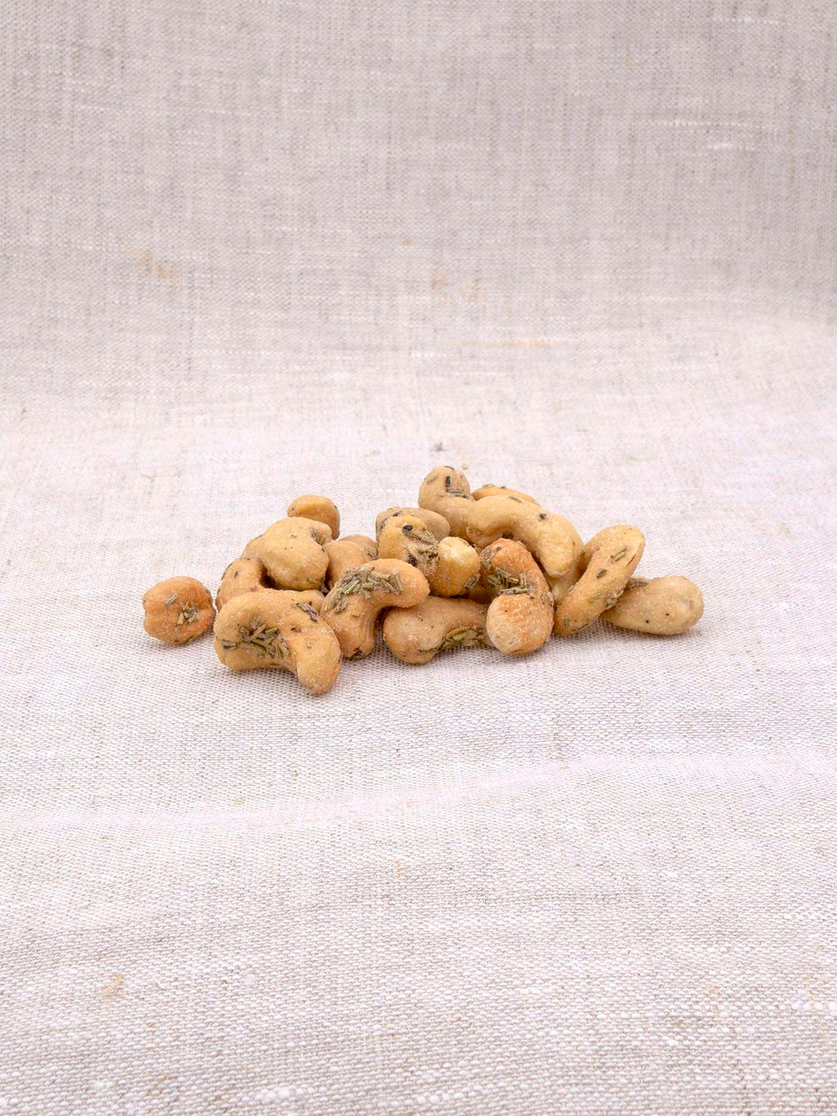 LANDGARTEN Bio Cashews Rosmarin und Meersalz 50 g mit Logo Button