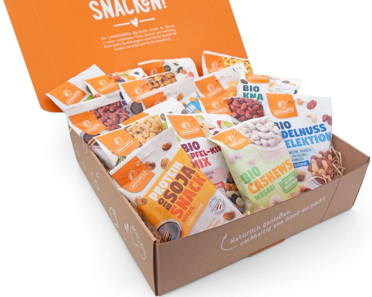 LANDGARTEN Bio Geschenkbox Groß Fitness mit Logo Button