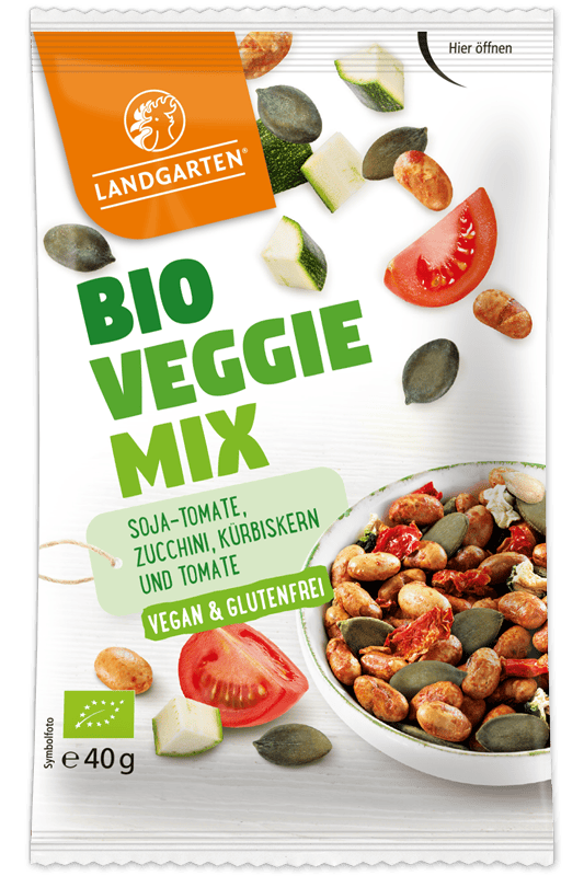LANDGARTEN Bio Protein Mix Veggie 40 g mit Logo Button