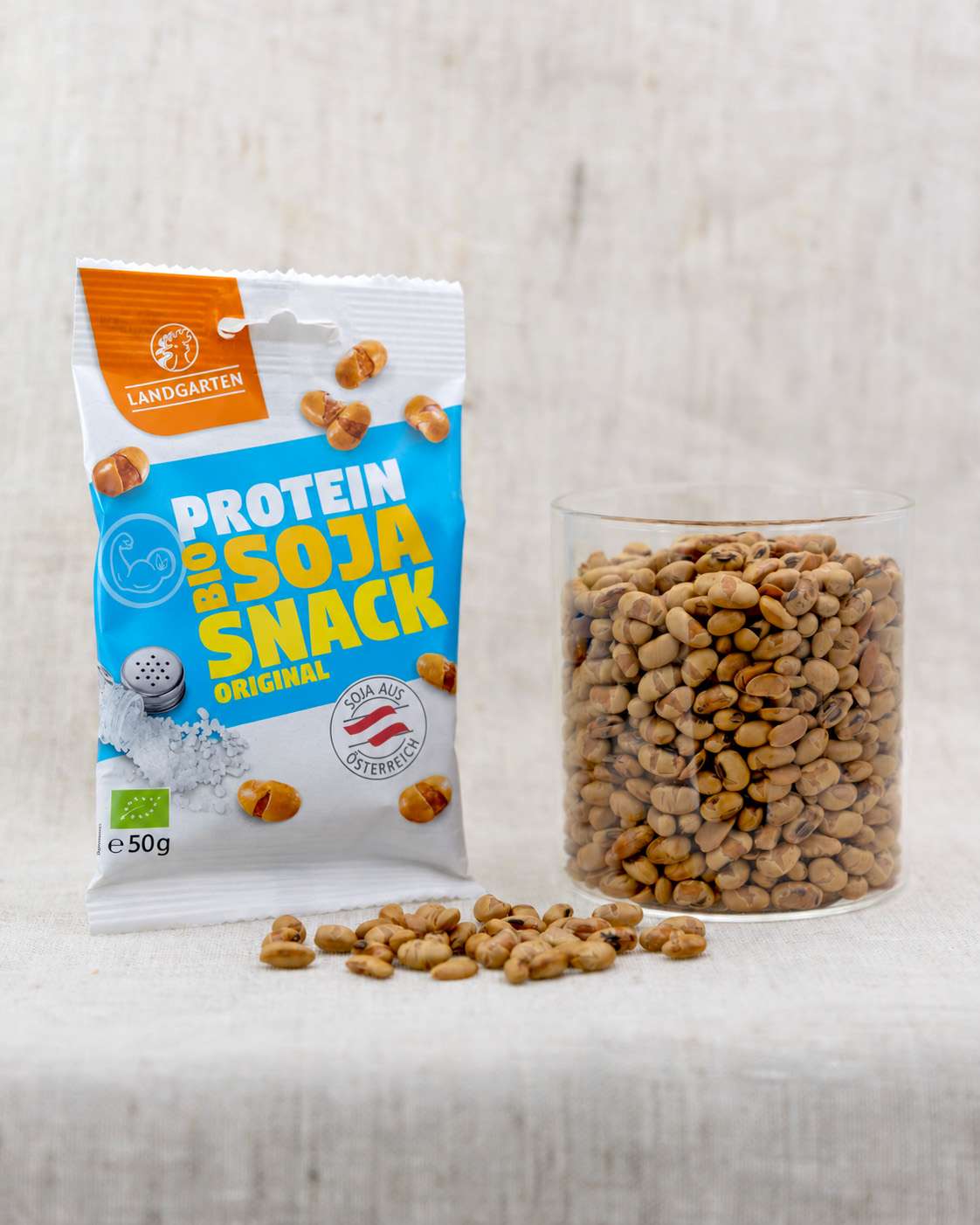 LANDGARTEN Protein Bio Snack 50 g mit Logo Button