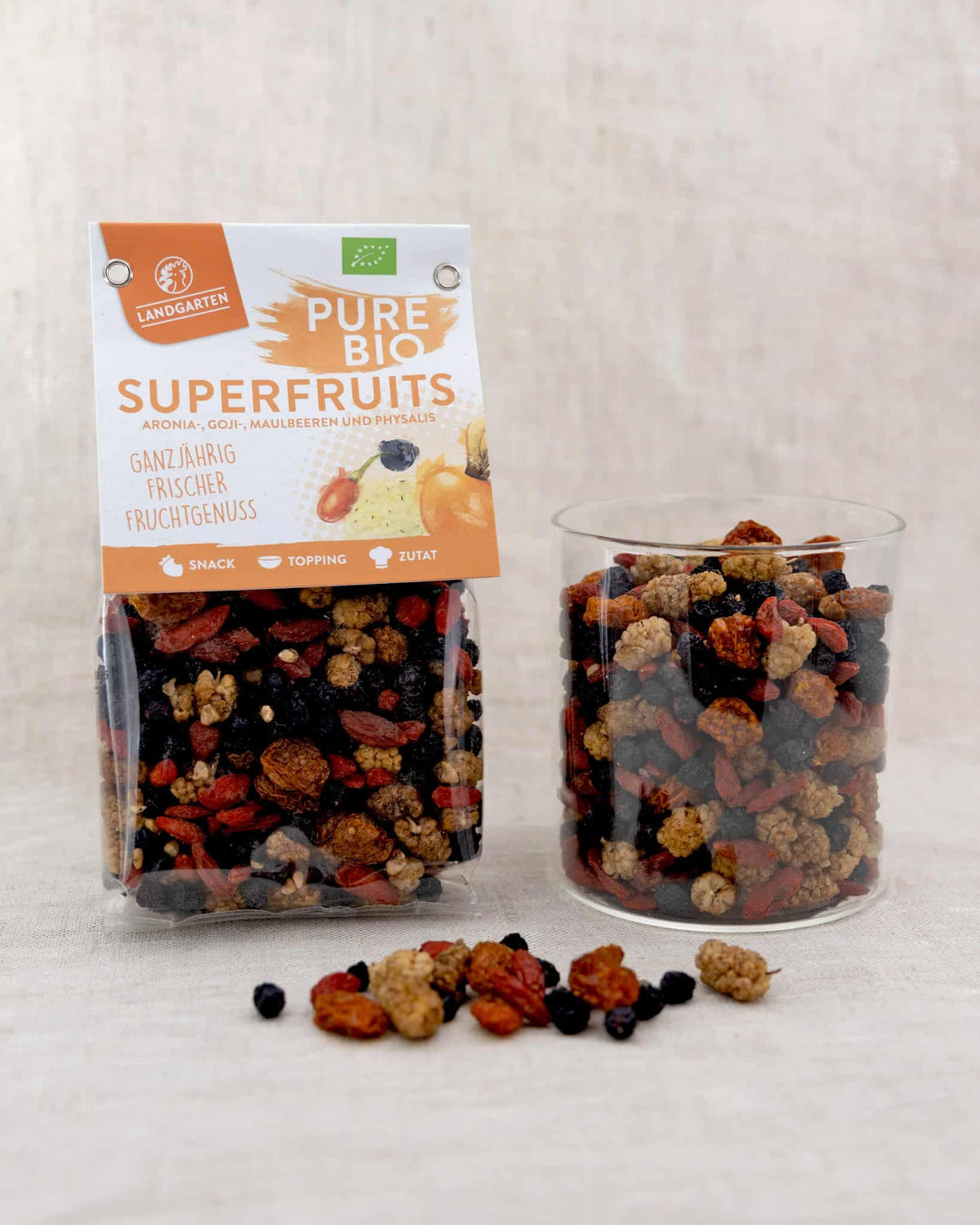 LANDGARTEN Pure Bio Superfruits 120 g mit Logo Button