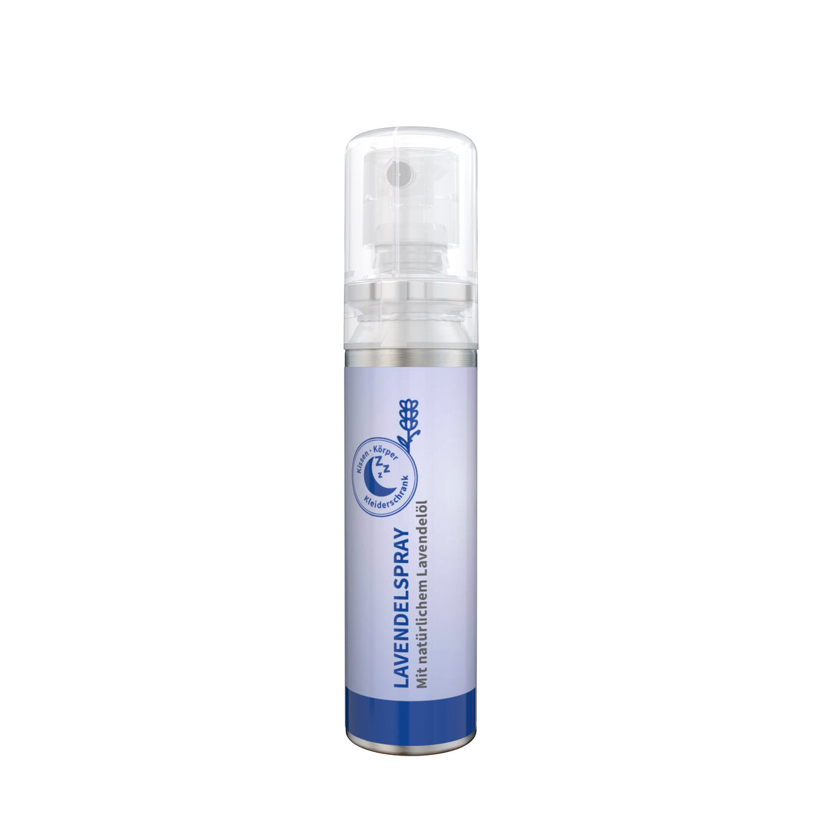 Lavendel Duftspray 20 ml Aluminiumdose mit Etikett rundum – weiß