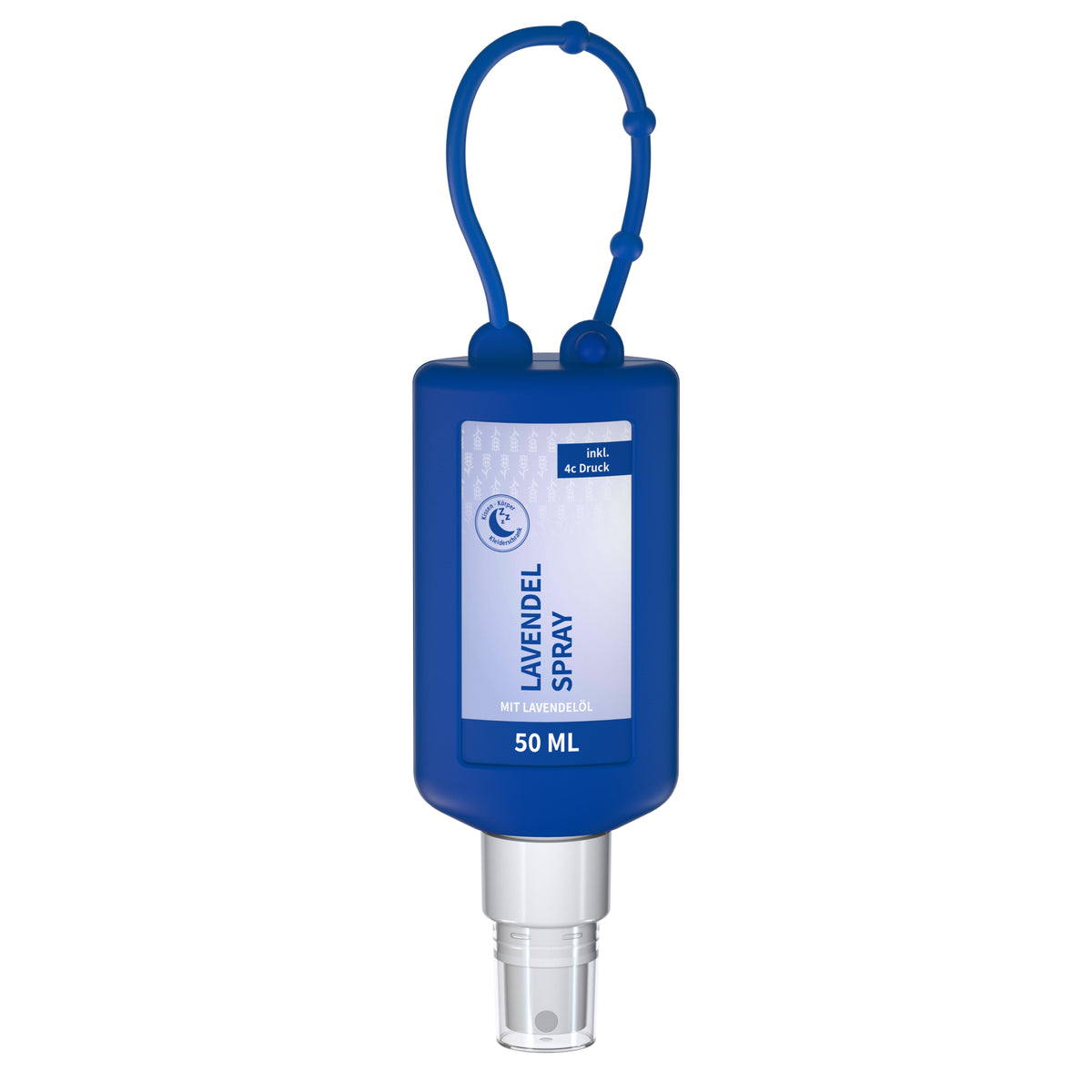 Lavendel Duftspray 50 ml Anhängeflasche mit Silikonhülle – Blau