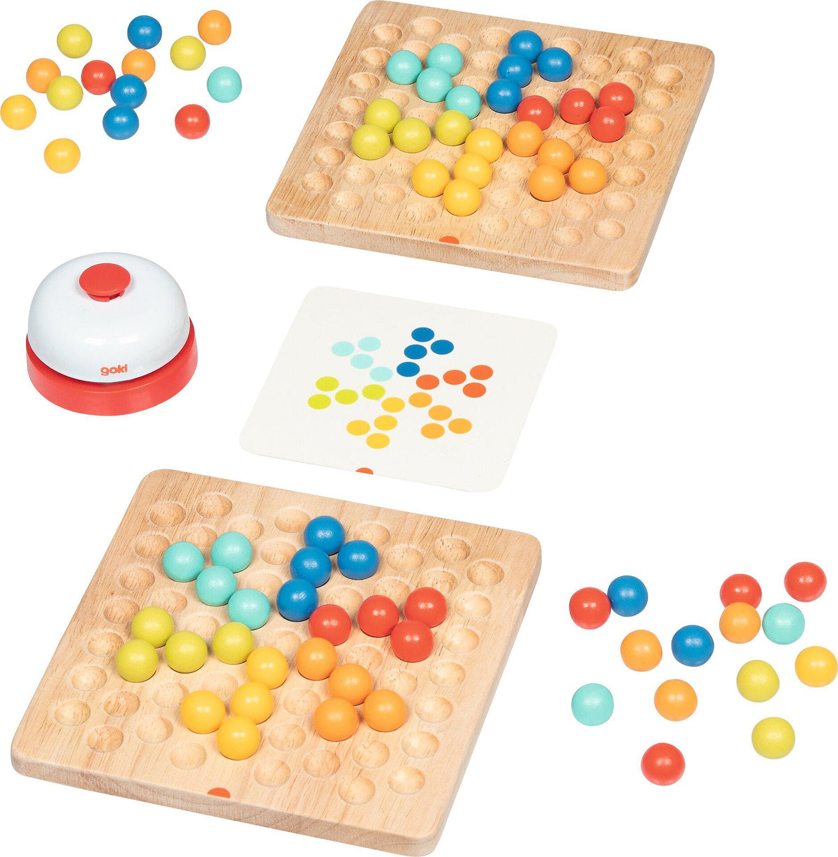 Legespiel Farbenfroh mit Kugeln, Buzzer und 103 Teilen – Nahaufnahme