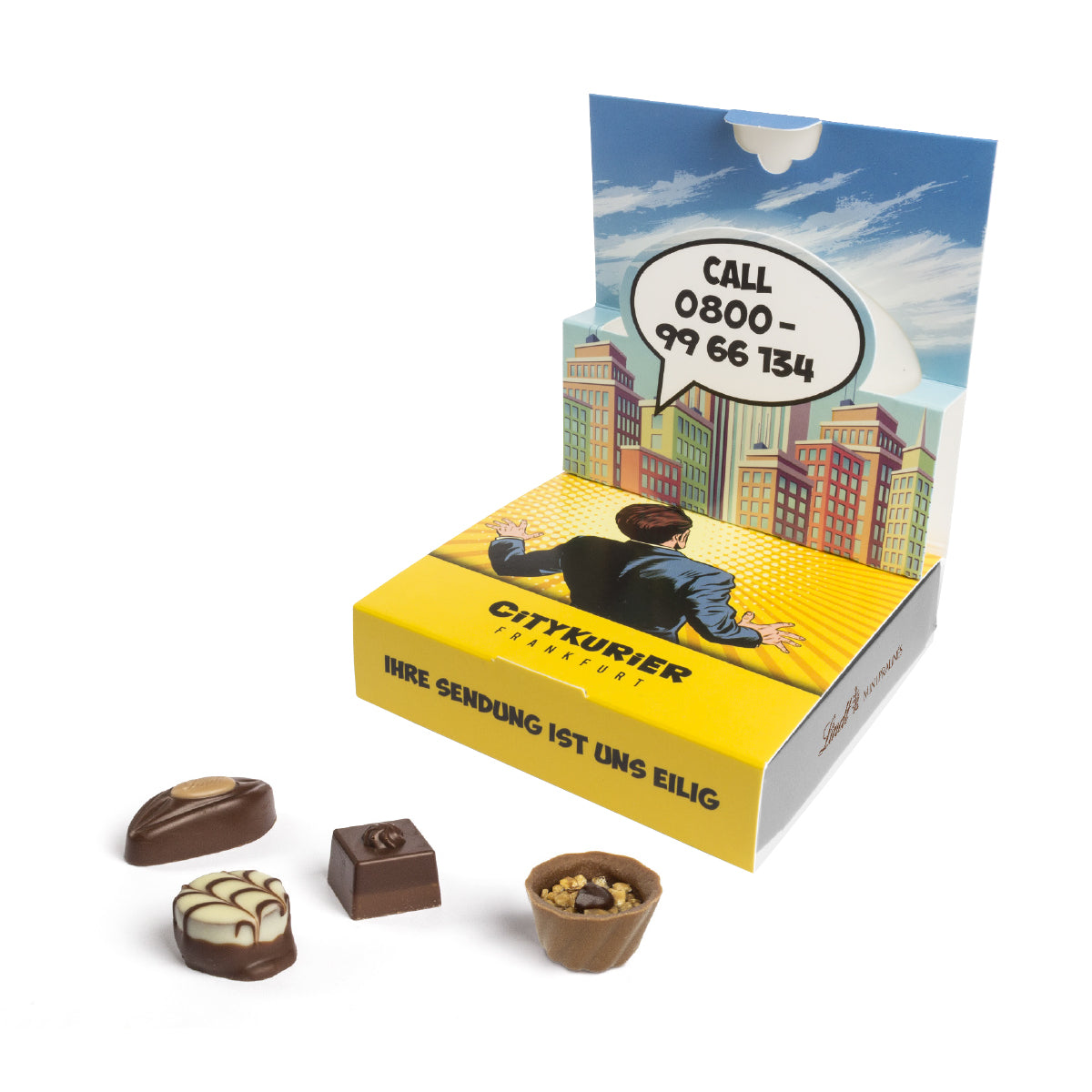 Lindt Mini Pralinés in Pop Up Kartonage