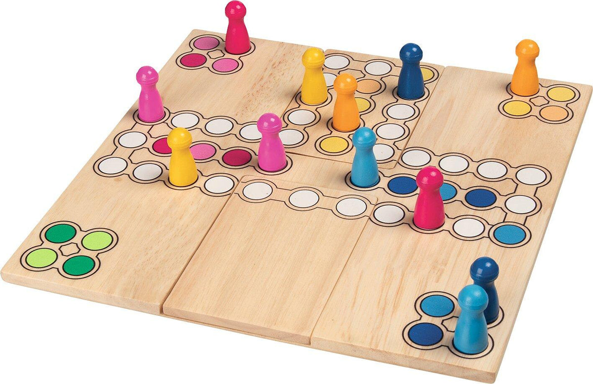 Ludo Brettspiel mit bunten Spielfiguren, 24 cm, von goki – weitere Ansicht