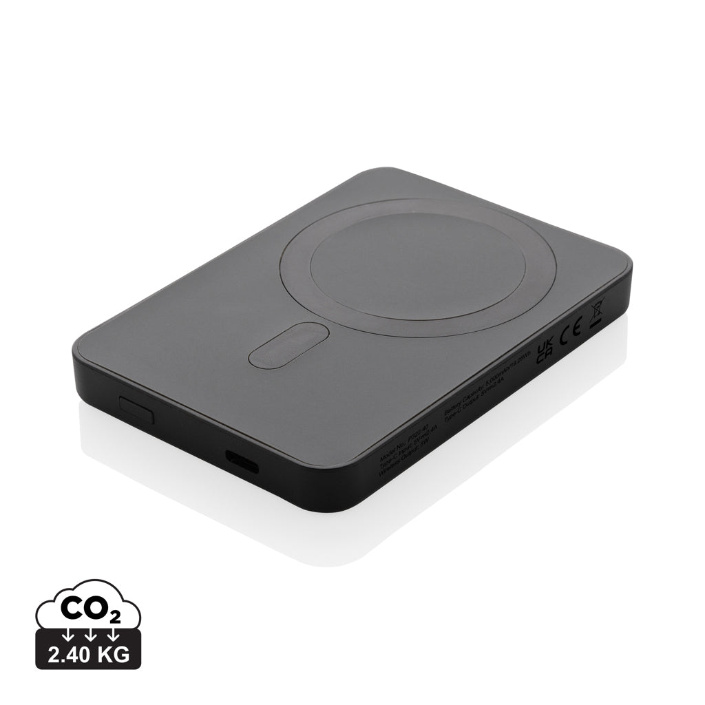 Magnetix 5.000mAh magnetische Powerbank aus RCS recycel. ABS – schwarz