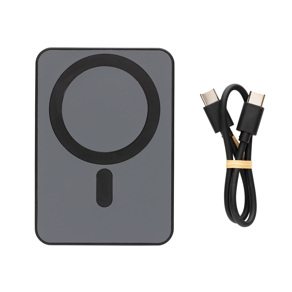Magnetix 5.000mAh magnetische Powerbank aus RCS recycel. ABS – schwarz