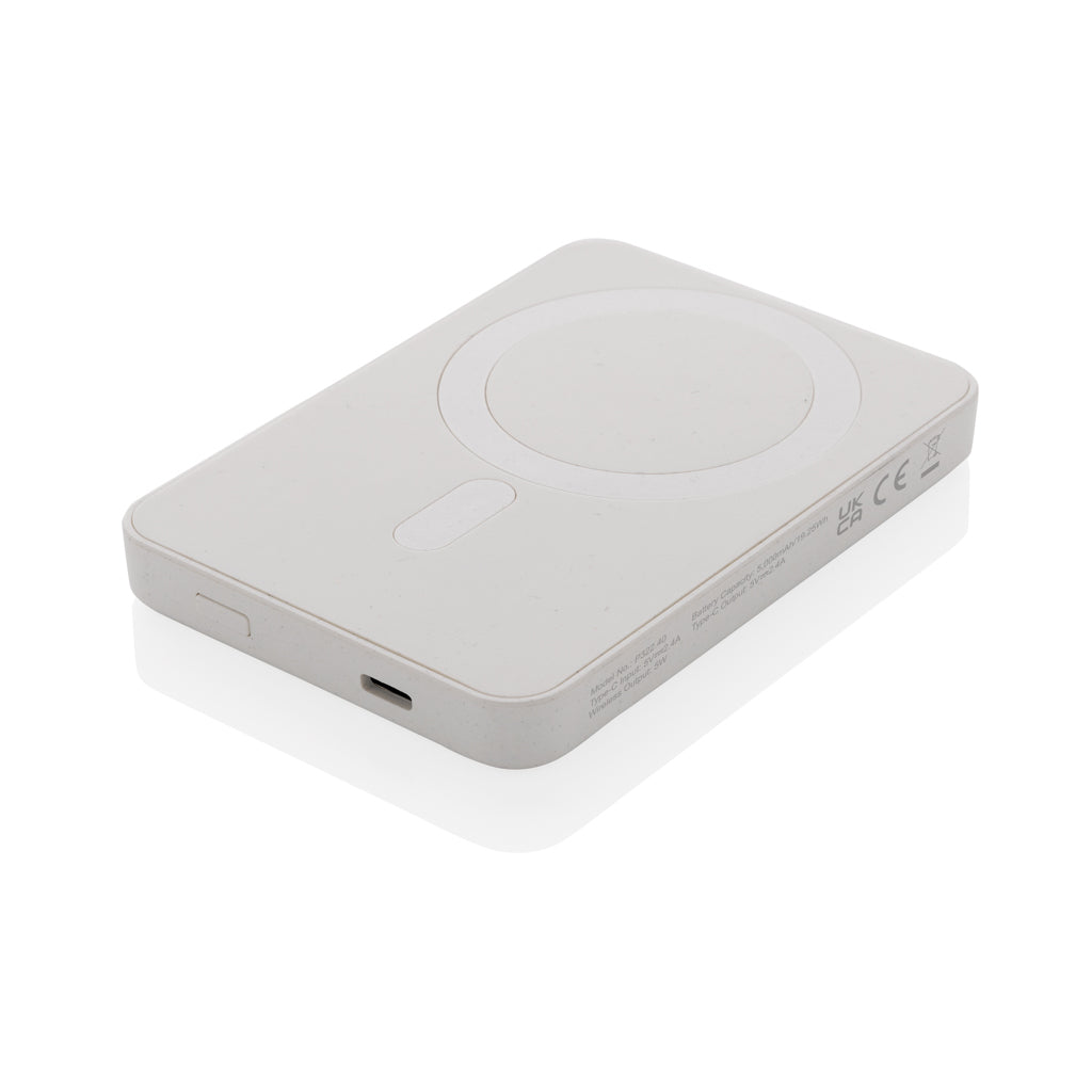 Magnetix 5.000mAh magnetische Powerbank aus RCS recycel. ABS – weiß