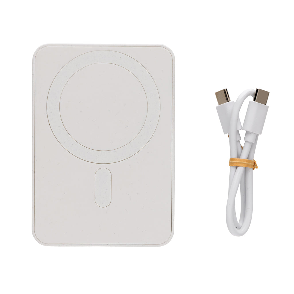 Magnetix 5.000mAh magnetische Powerbank aus RCS recycel. ABS – weiß