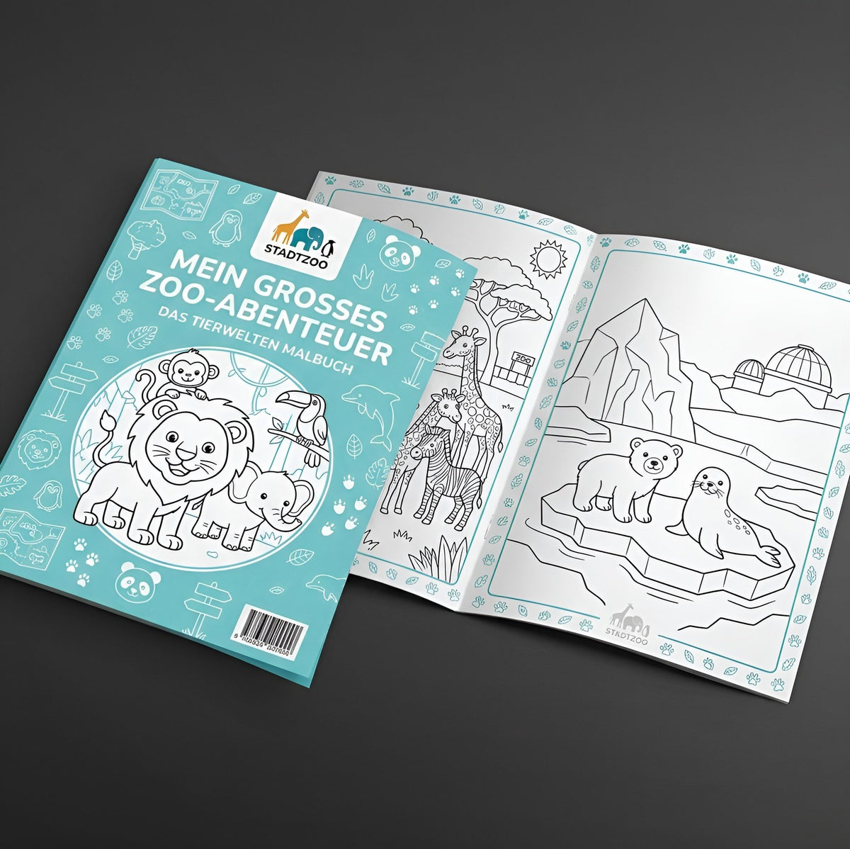 Malbuch A5 mit Logo und eigenen Motiven