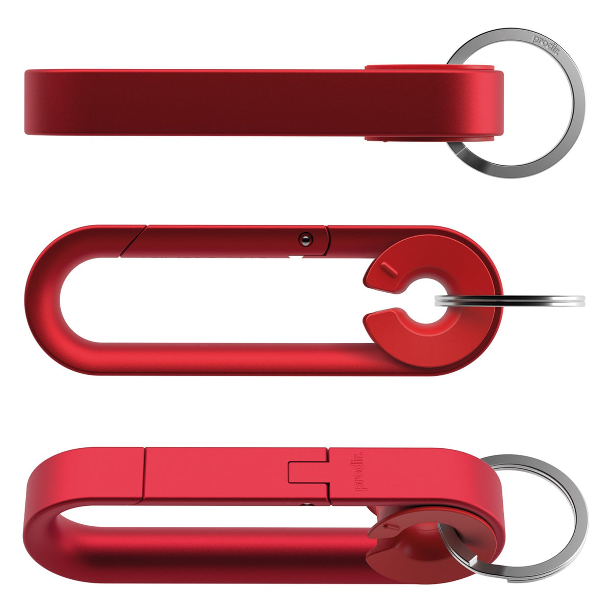 MC01 Connector Karabiner aus Aluminium – Jaspisrot / Dunkelrot / Silber verchromt S16-M21-X70