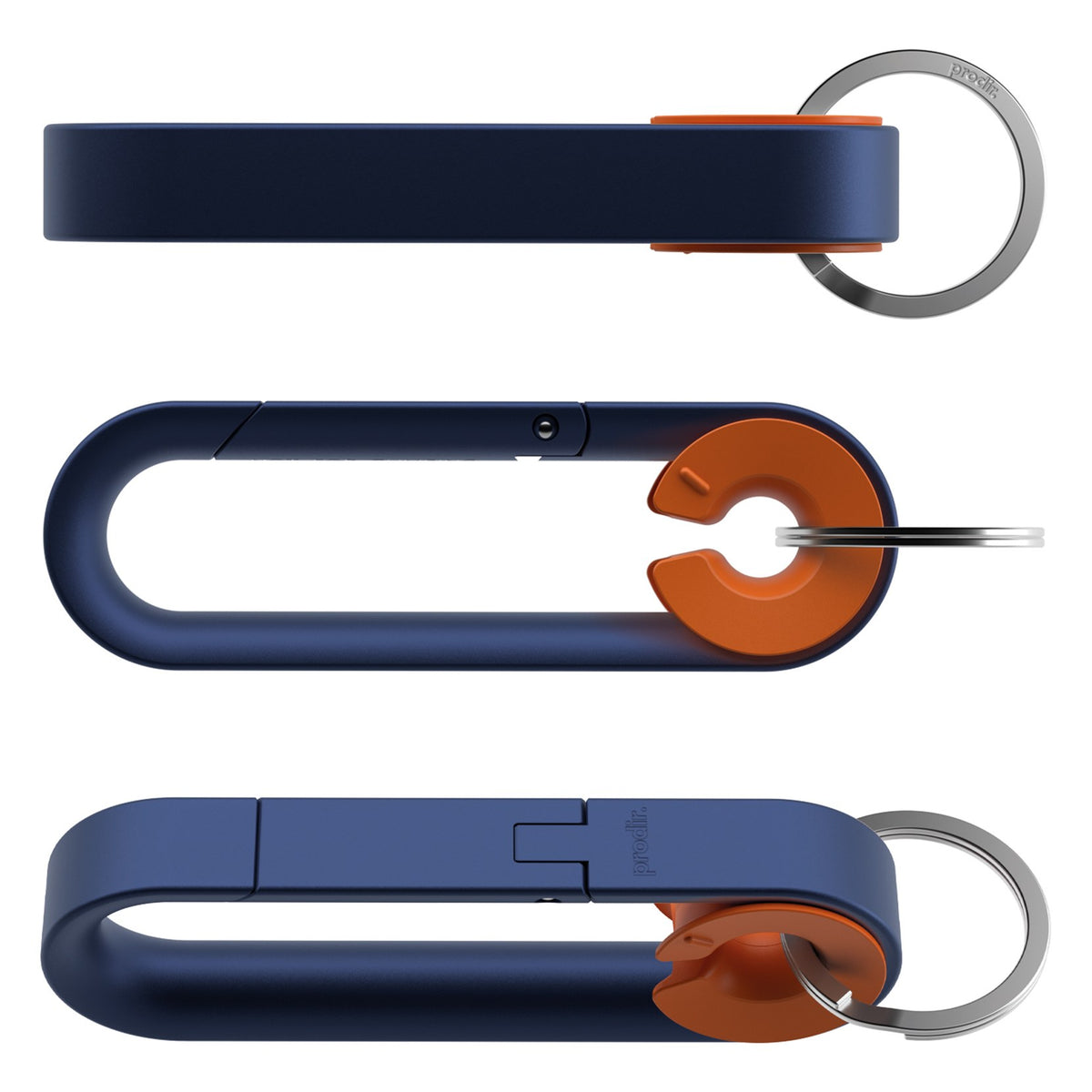 MC01 Connector Karabiner aus Aluminium – Kobaltblau / Canyonorange / Silber verchromt S63-M15-X70