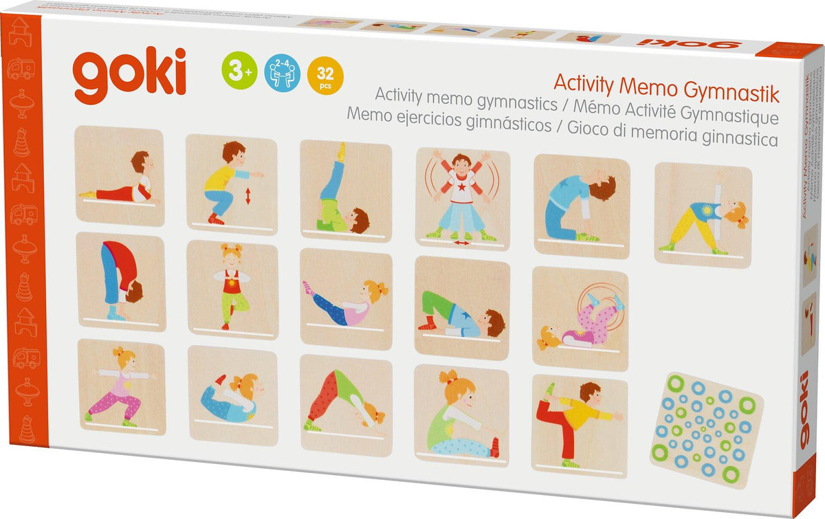 Memospiel Gymnastikübungen mit Kindern aus Holz – zweite Ansicht