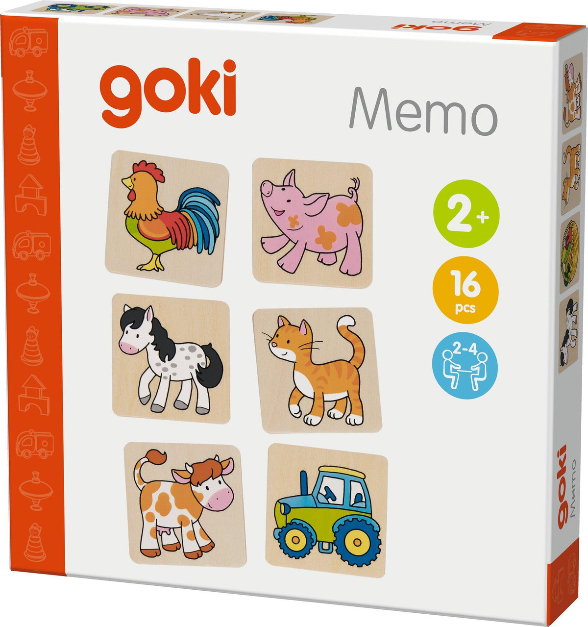 Memospiel Hofleben mit Hahn, Gans und Gemüsekorb – zweite Ansicht