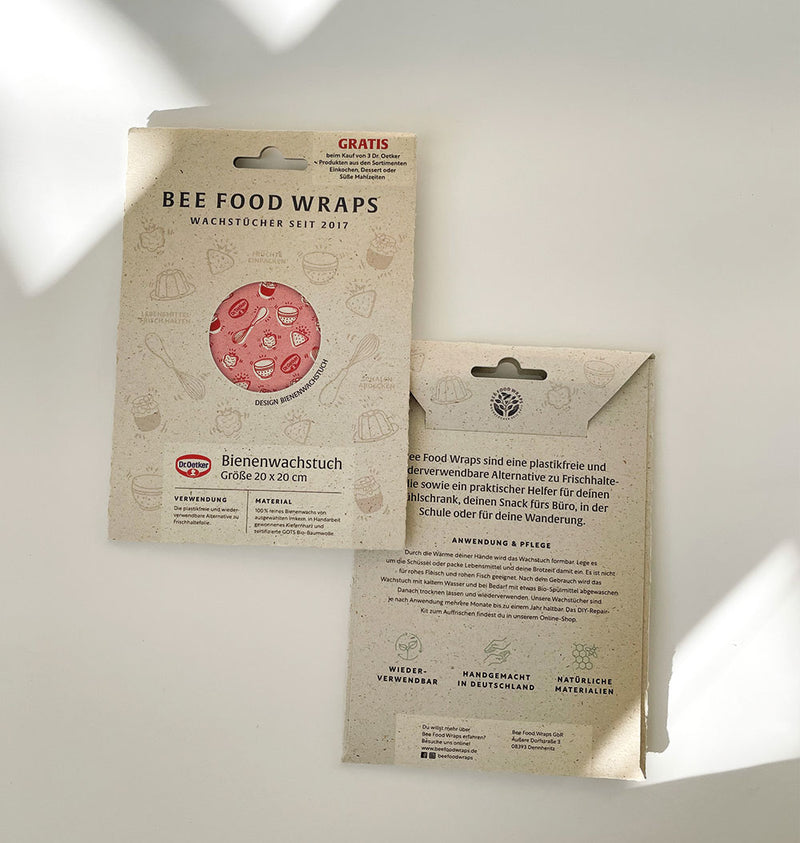 Bienenwachstuch mit Logo für Dr. Oetker