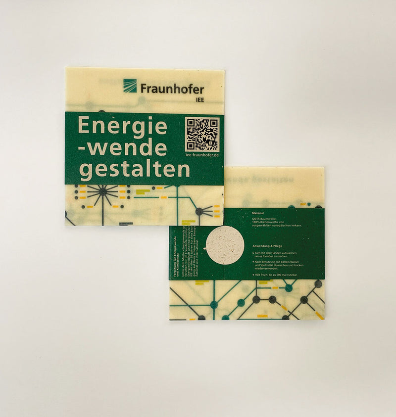 Bienenwachstuch mit Logo für Fraunhofer IEE