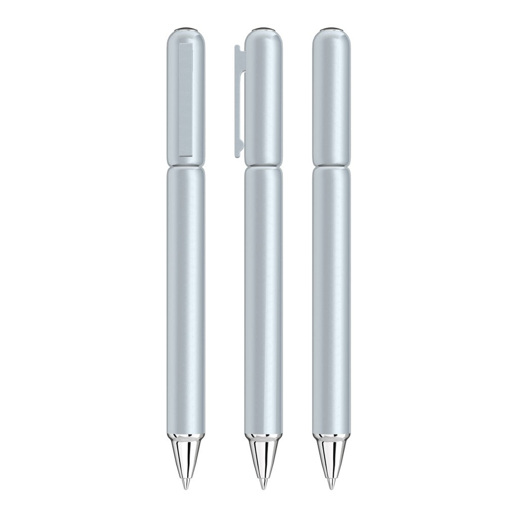 Metall Drehkugelschreiber im zweifarbigen Design – Silber