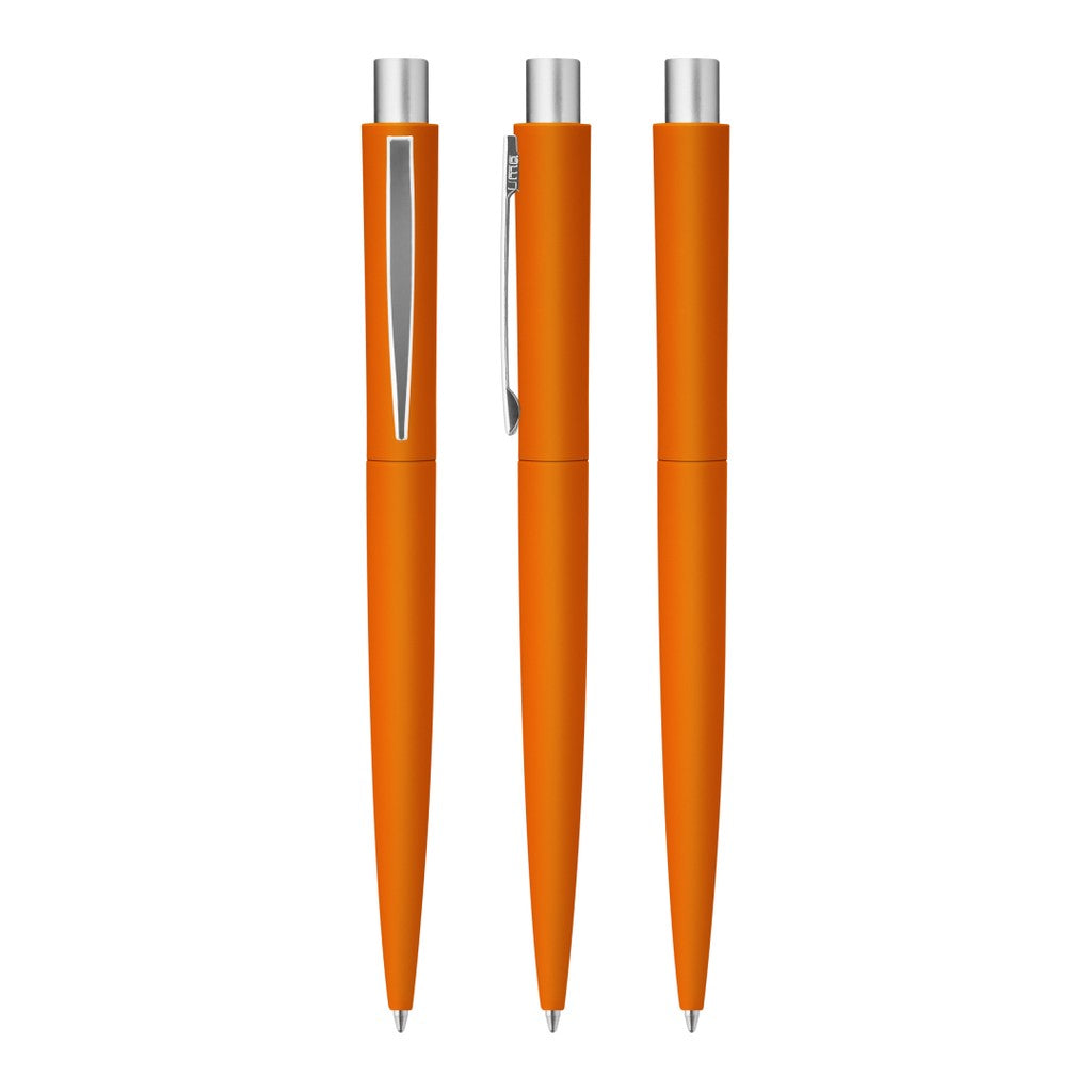 Metall Druckkugelschreiber Softtouch mit mattem Chromclip – Orange