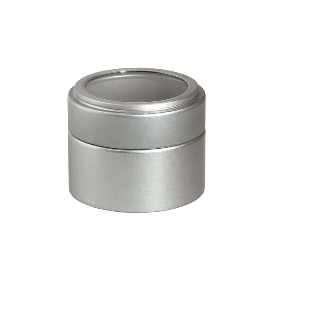Metalldose Mini mit Sichtfenster silber, Füllung frei wählbar