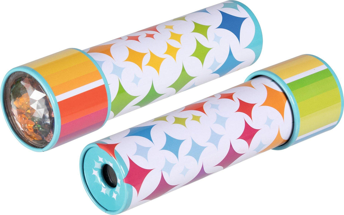 Metallkaleidoskop mit Sternen und Regenbogenstreifen von goki