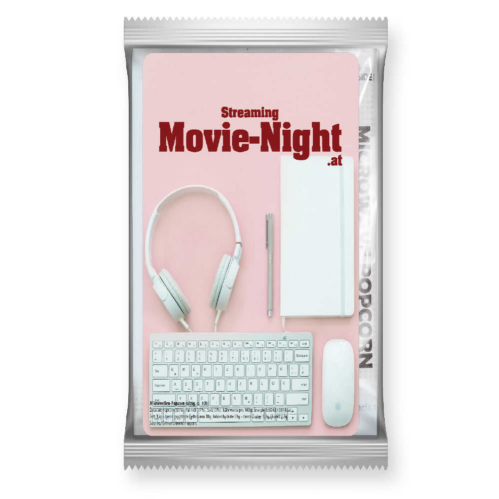 Mikrowellenpopcorn in transparenter Folie