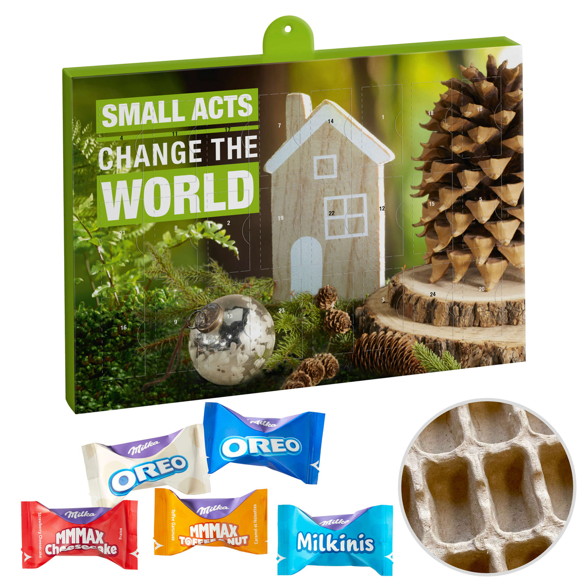 Milka Adventskalender mit Papiereinsatz und Logo, 230 g