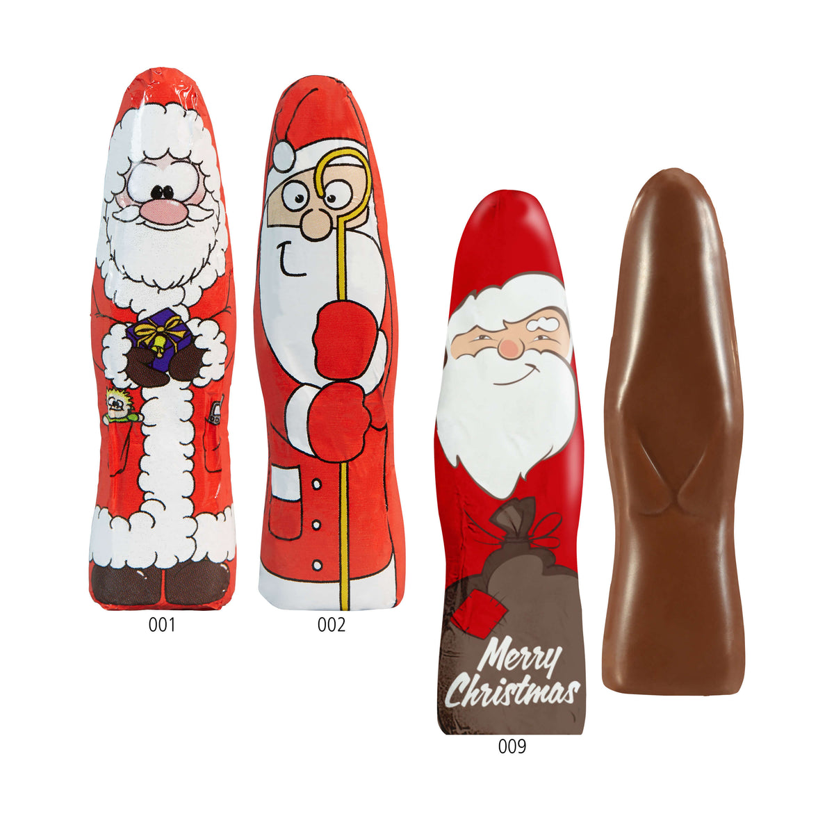 Mini Schoko Weihnachtsmännchen, 6 g, flach in Alufolie