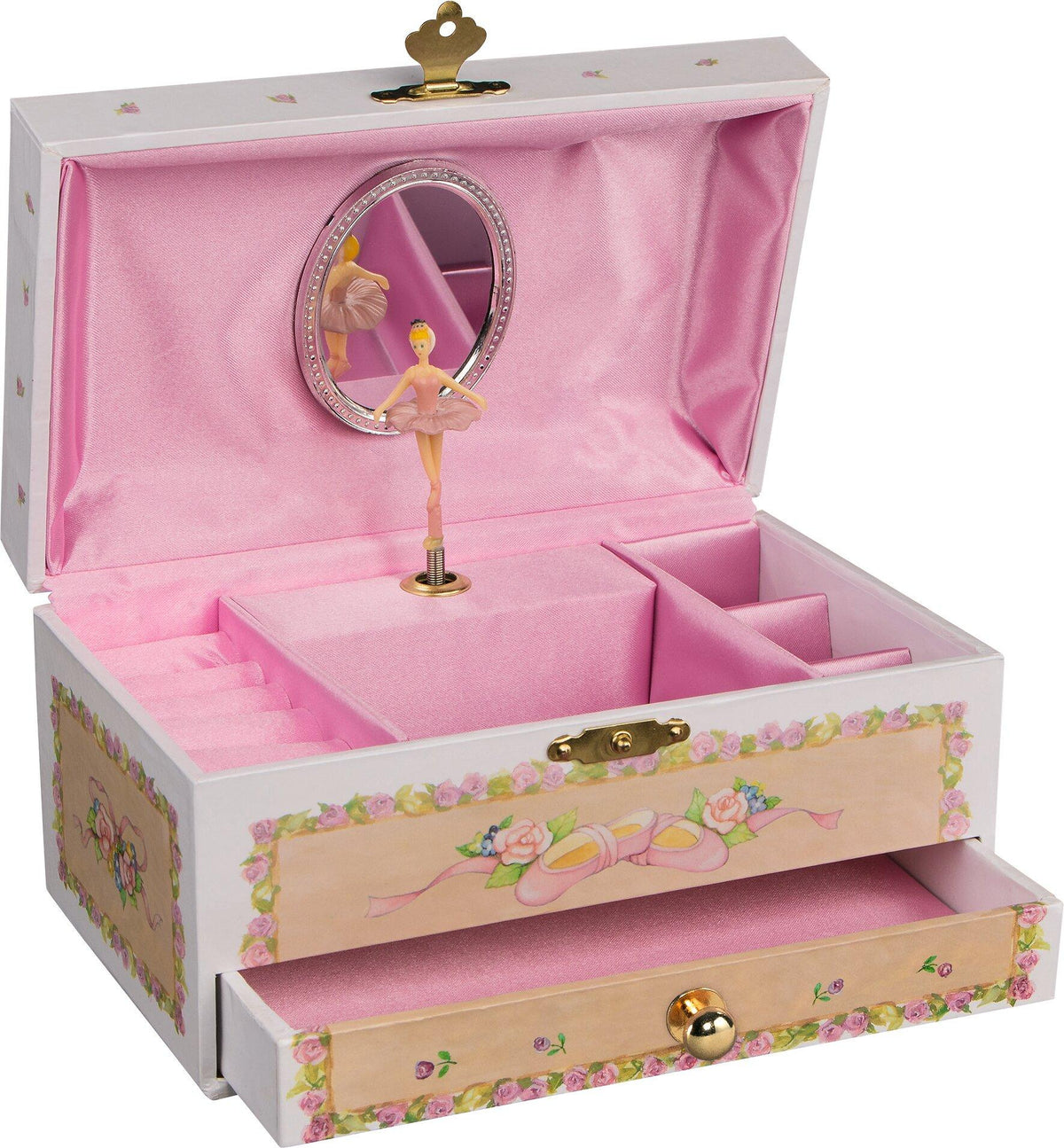Musikspieldose Ballerina IV mit Schublade und Spiegel – Ansicht