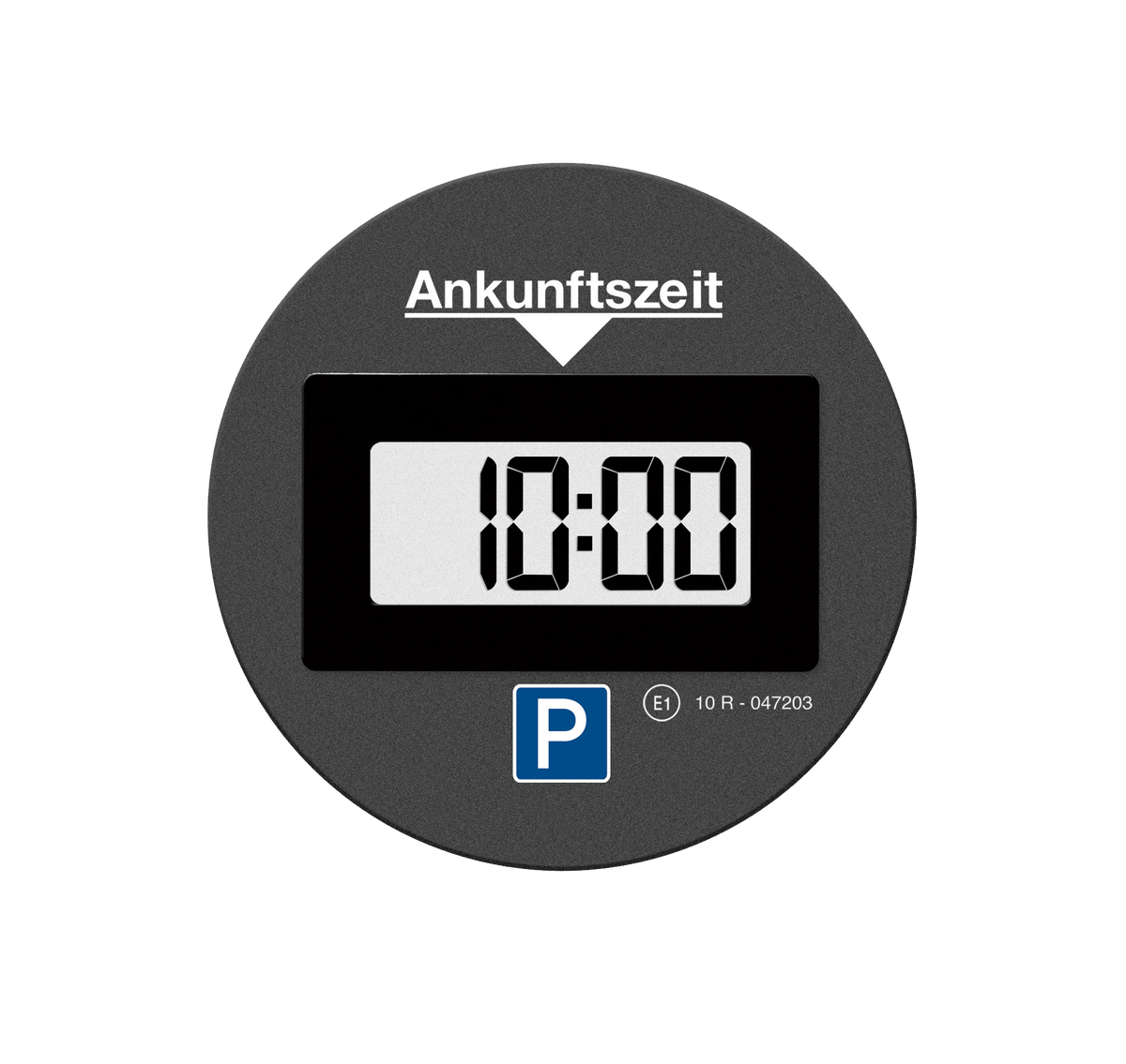 Needit Park Lite One runde elektronische Parkscheibe mit Logo – Schwarz