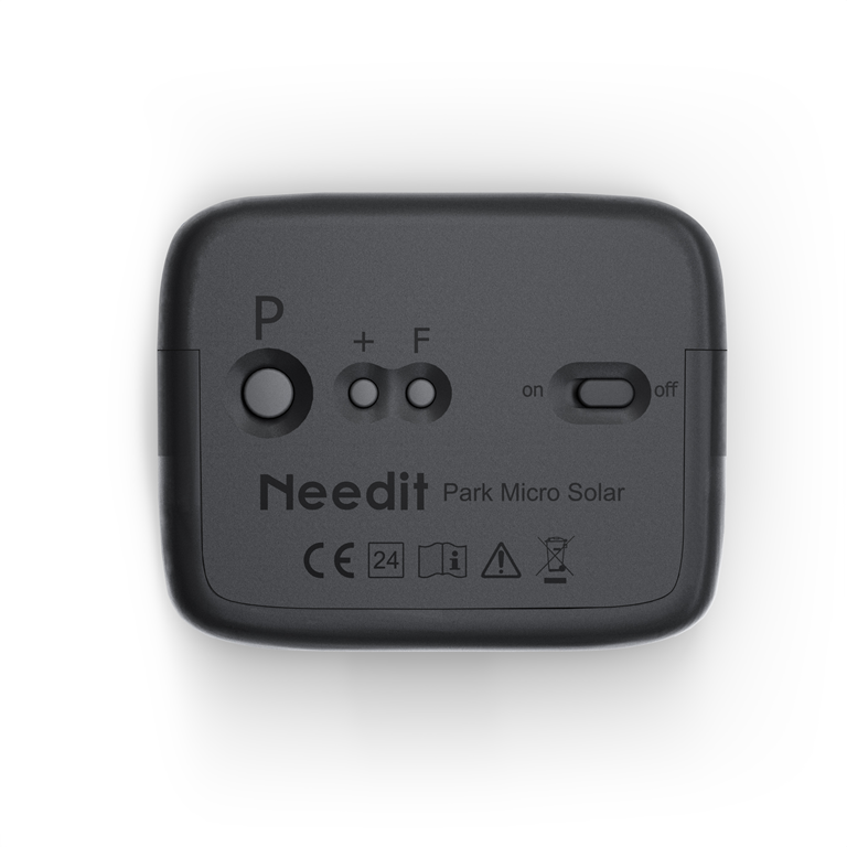 Needit Park Micro Solar Parkscheibe mit Logo für Firmenflotten – Detail