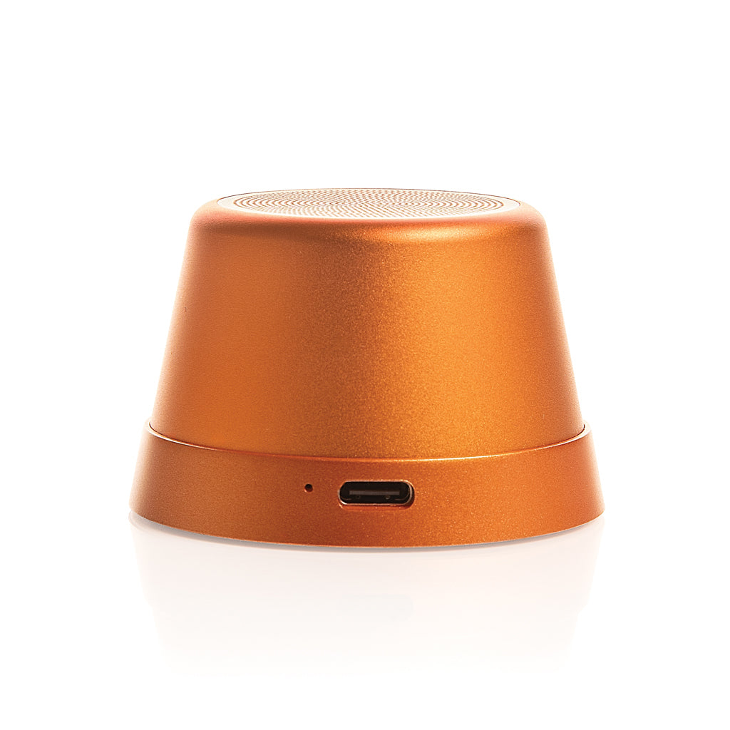 Nivio magnetischer 5W-Speaker aus RCS recyceltem Aluminium – orange