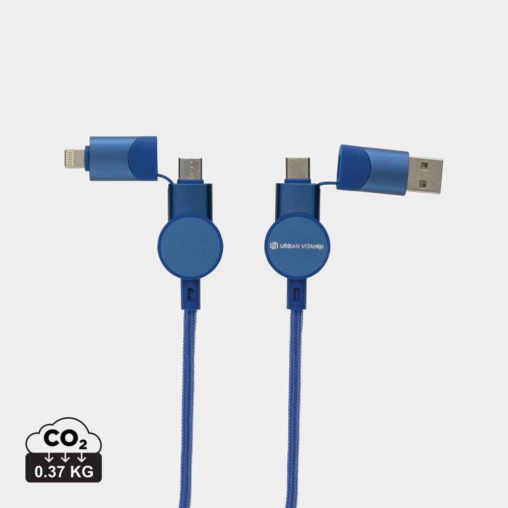 Oakland RCS rKunststoff 1,2m 6-in-1 Fast-Charging 45W Kabel – blau