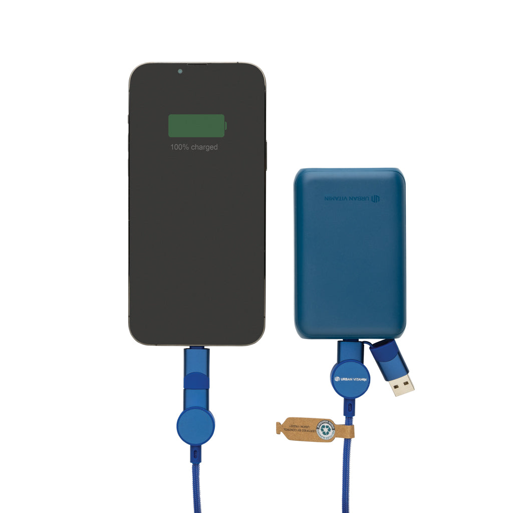 Oakland RCS rKunststoff 1,2m 6-in-1 Fast-Charging 45W Kabel – blau