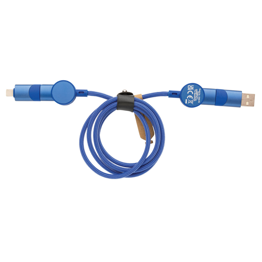 Oakland RCS rKunststoff 1,2m 6-in-1 Fast-Charging 45W Kabel – blau